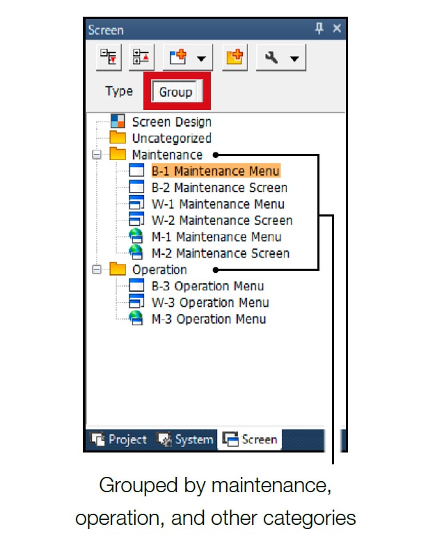 Mostrar por grupos de pantallas