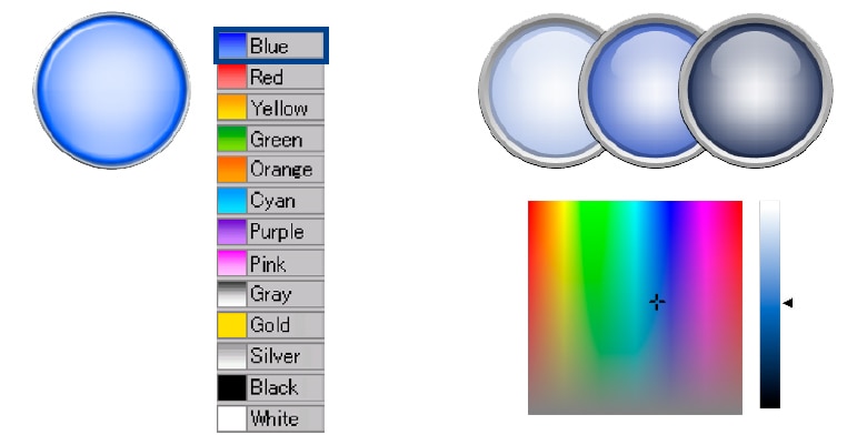 Con el formato vectorial, los colores se pueden especificar a todo color.